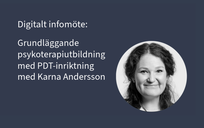 Digitalt infomöte: grundläggande psykoterapiutbildning med PDT-inriktning