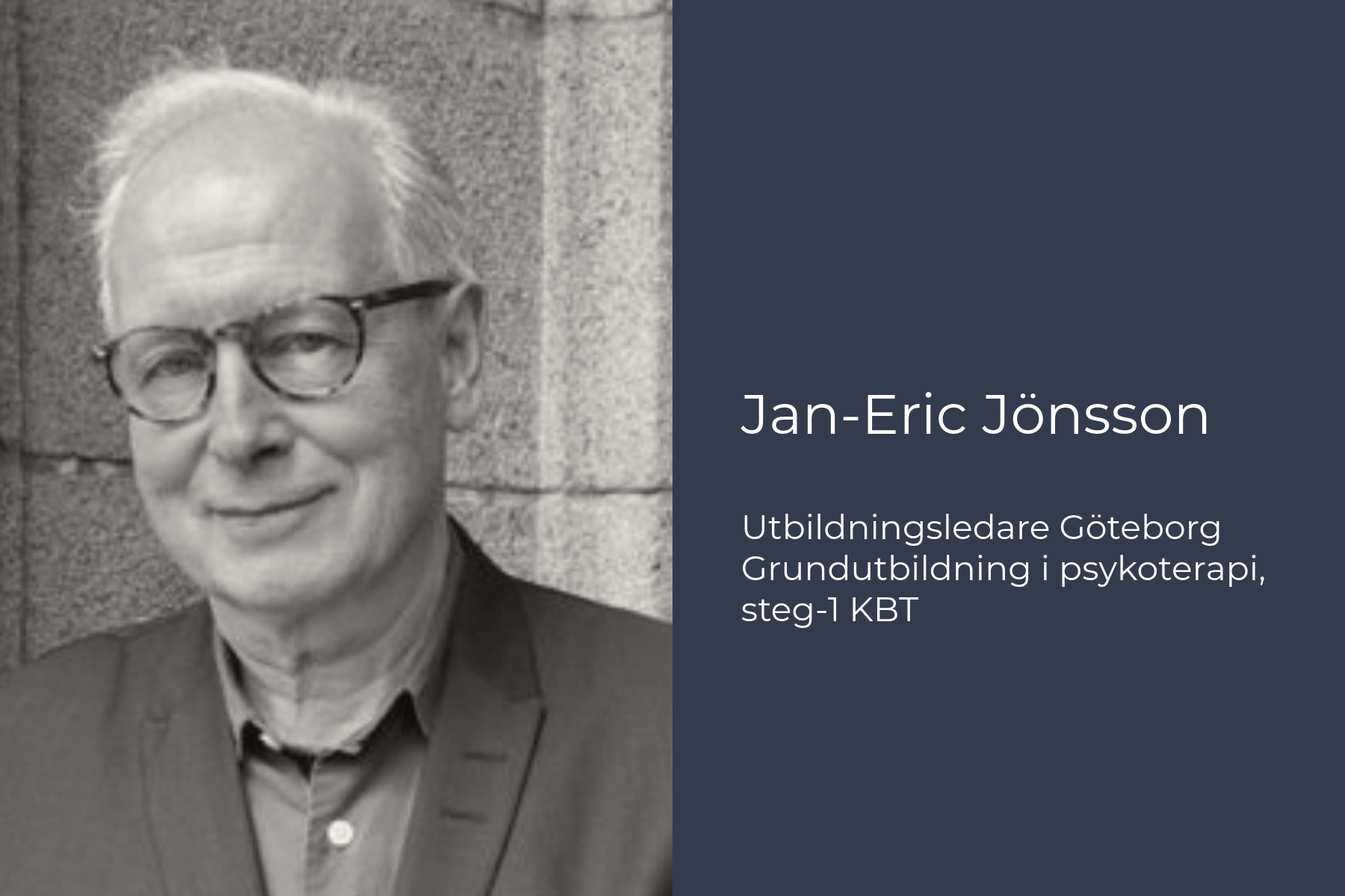 Jan-Eric Jönsson, utbildningsledare steg-1 KBT Göteborg