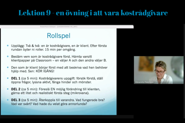 Kostrådgivare med KBT-kompetens - lektion 9 - Sverigehälsan